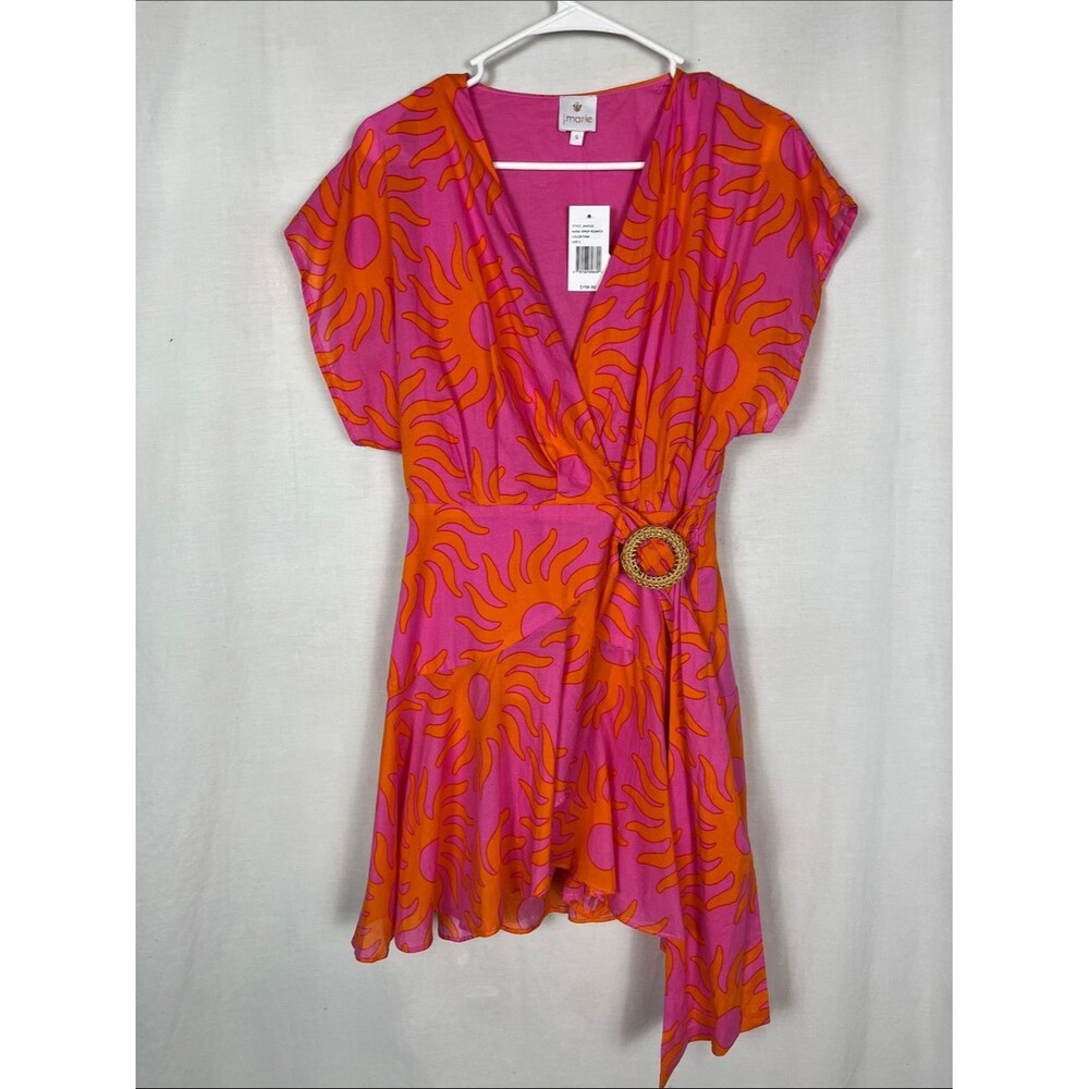 NWT J. Marie Mara Wrap Pink and Orange Tropical Romper